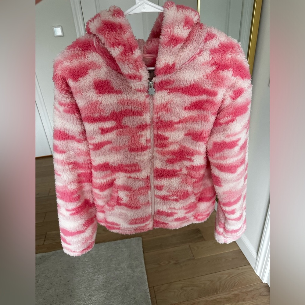 Lucky Brand Zipper plush jacket for Girl in Camo Crystal Rose
